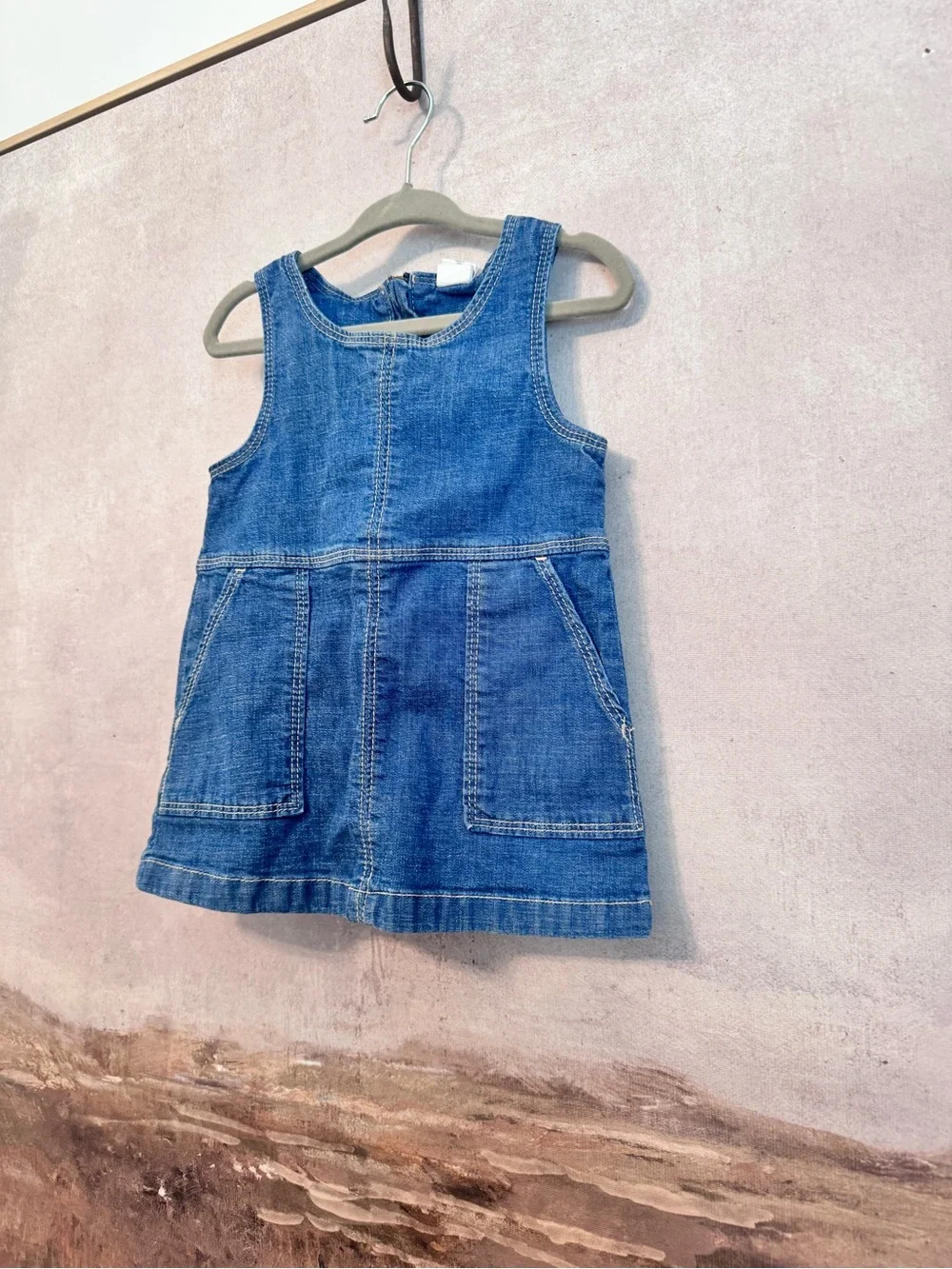 Baby Gap | denim jumper dress with two front pockets  Sz 12/18M
